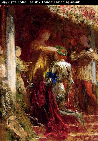 Frank Bernard Dicksee Victory A Knight Being Crowned With A Laurel Wreath